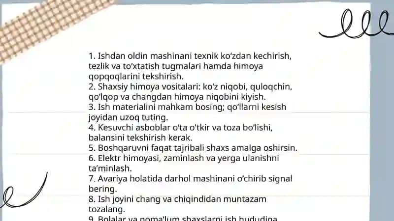 Yogʻoch materiallarni frezalash dastgohlarda ishlash mashqi 3