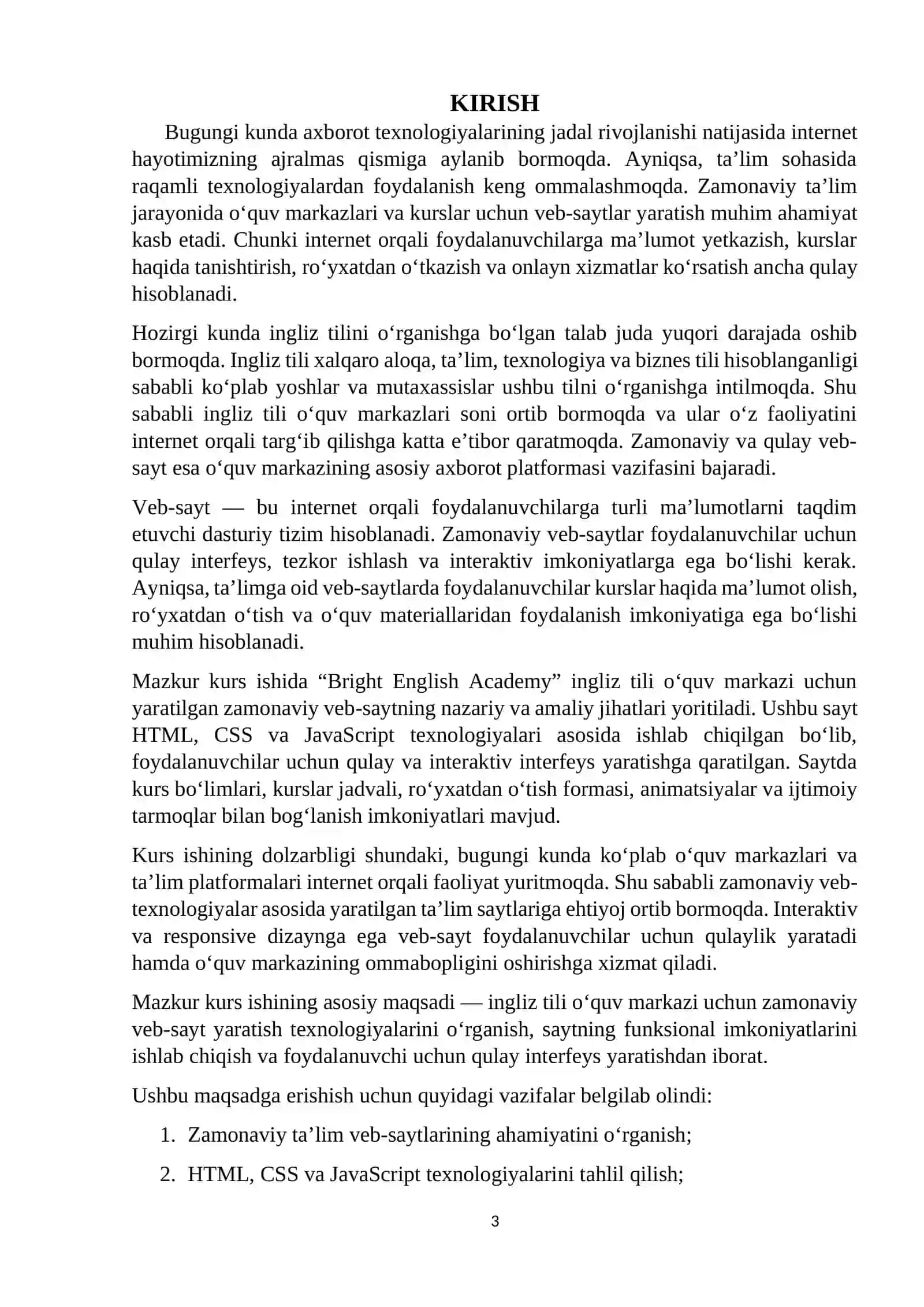 Ingliz tili o‘quv kursi uchun zamonaviy veb-sayt yaratish 3