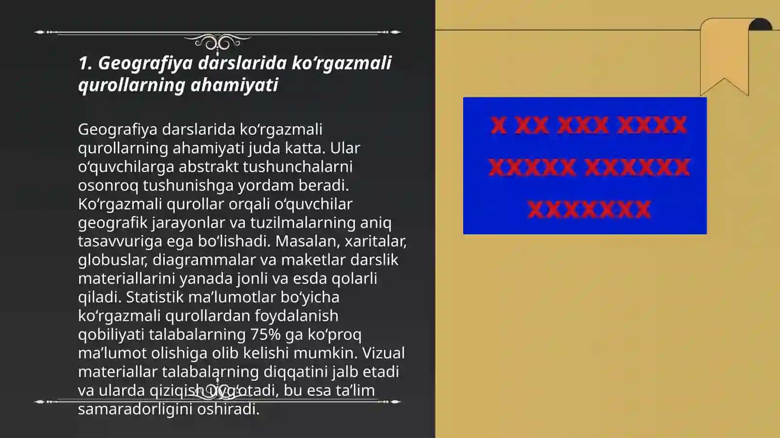 Geografiya o'qitishda ko’rgazmali qurollar va ular bilan ishlash usullari 3