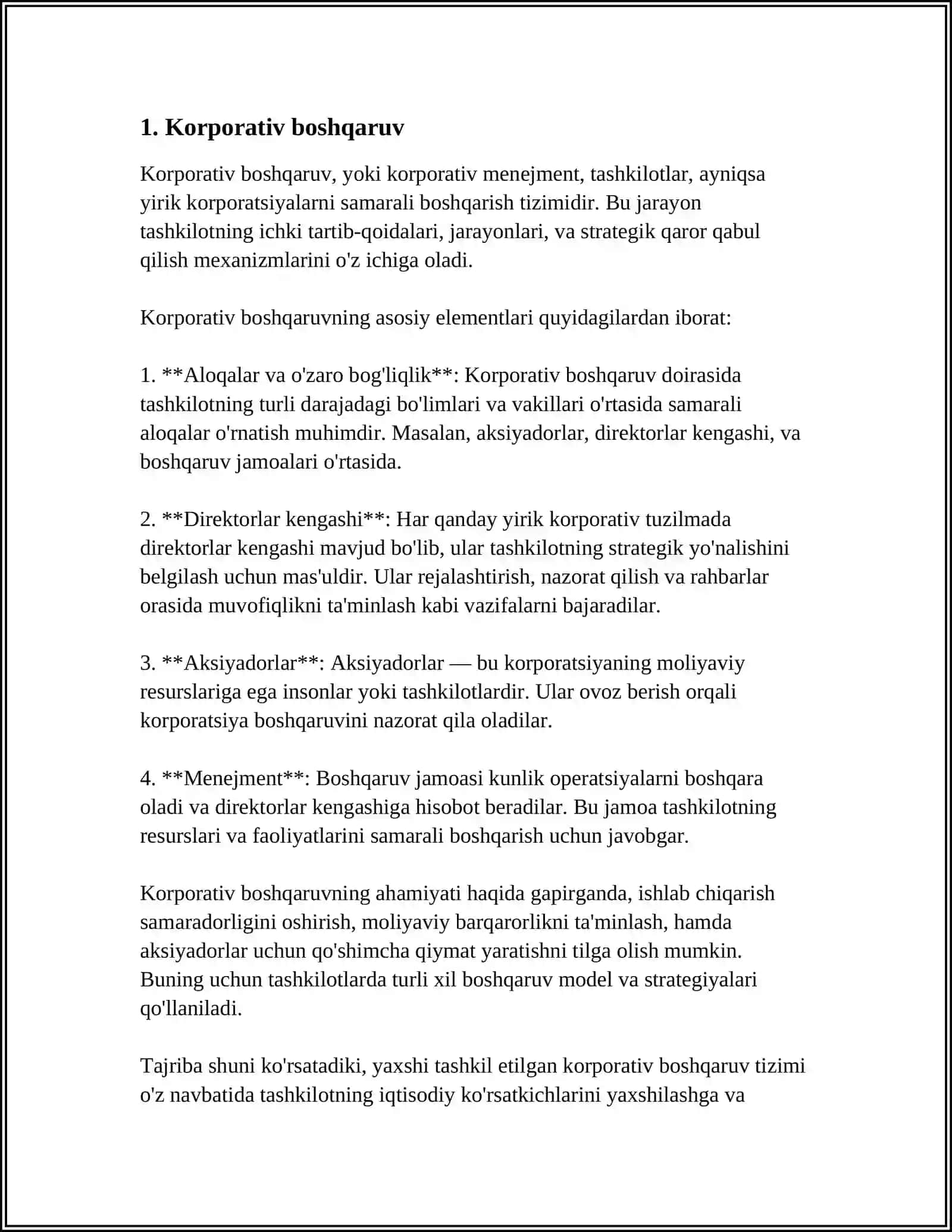 KORPORATSIYALARNING NAZORAT ORGANLARI. TAFTISH KOMISSIYASI ICHKI AUDITOR 3