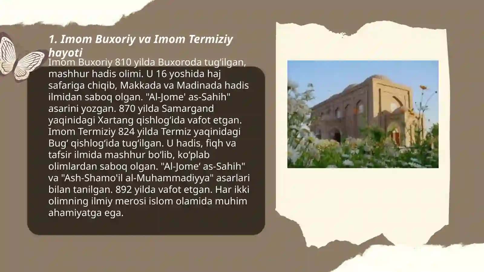 Imom Buxoriy va Termiziyning hadis ilmiga qoʻshgan hissalarining qiyosiy tahlili 3