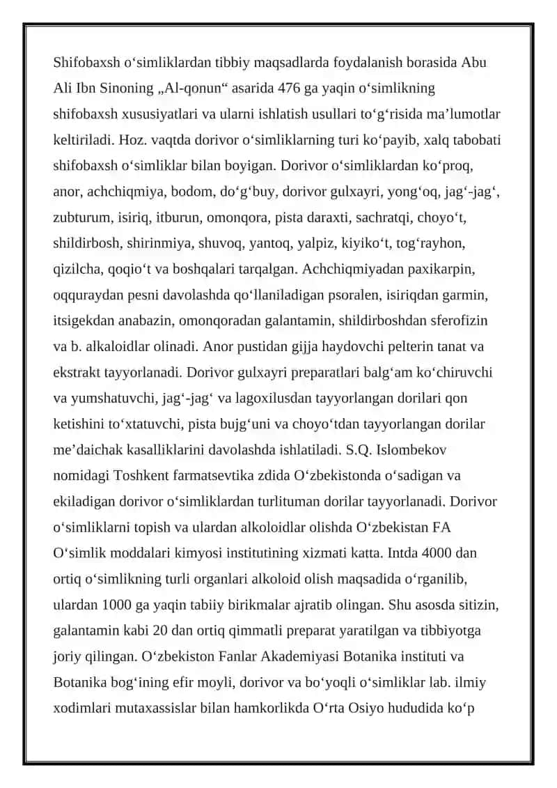 Dorivor oʻsimliklar 3