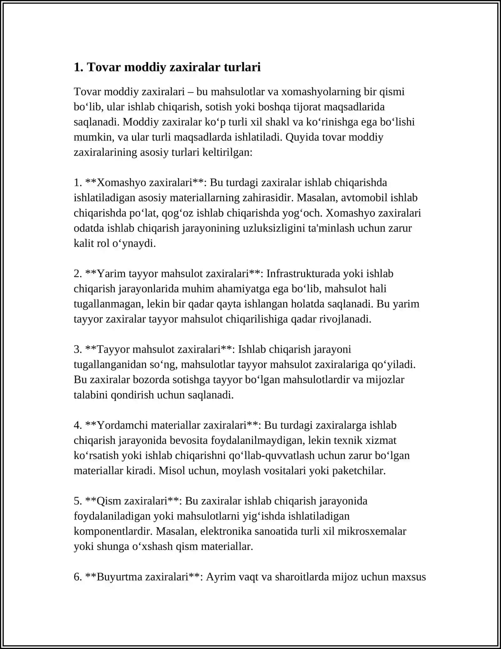 TOVAR MODDIY ZAXIRALAR HISOBI 3