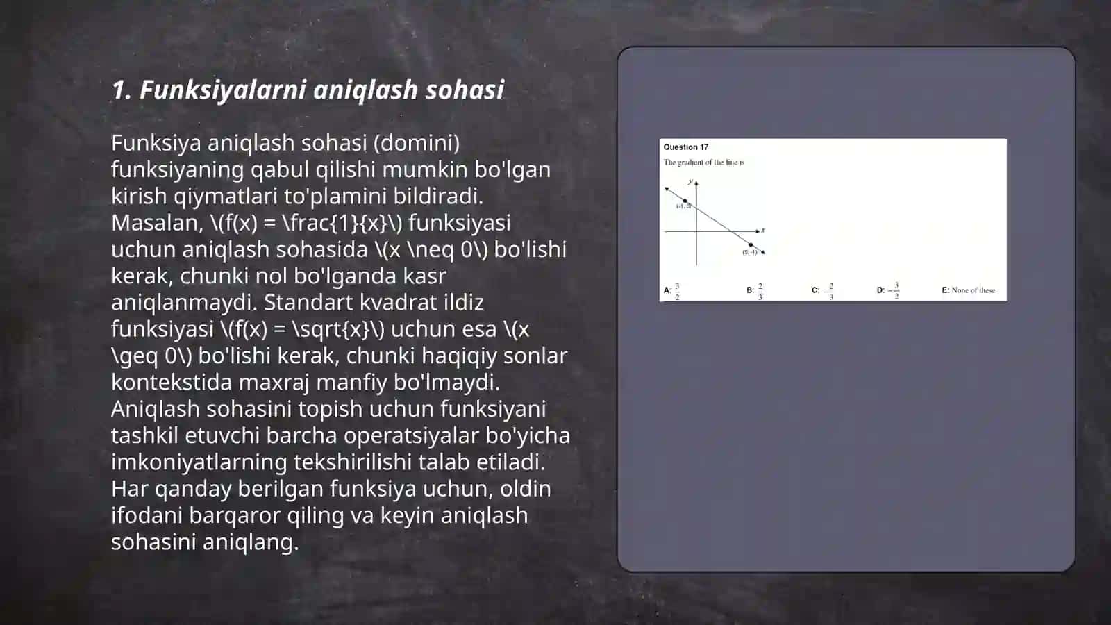 Matematik funksiyalar bilan ishlash 3