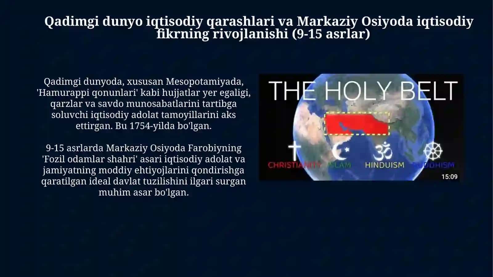 Antik dunyo iqtisodiy qarashlari va 9-15 asrlarda O'rta Osiyoda iqtisodiy fikrlar 3