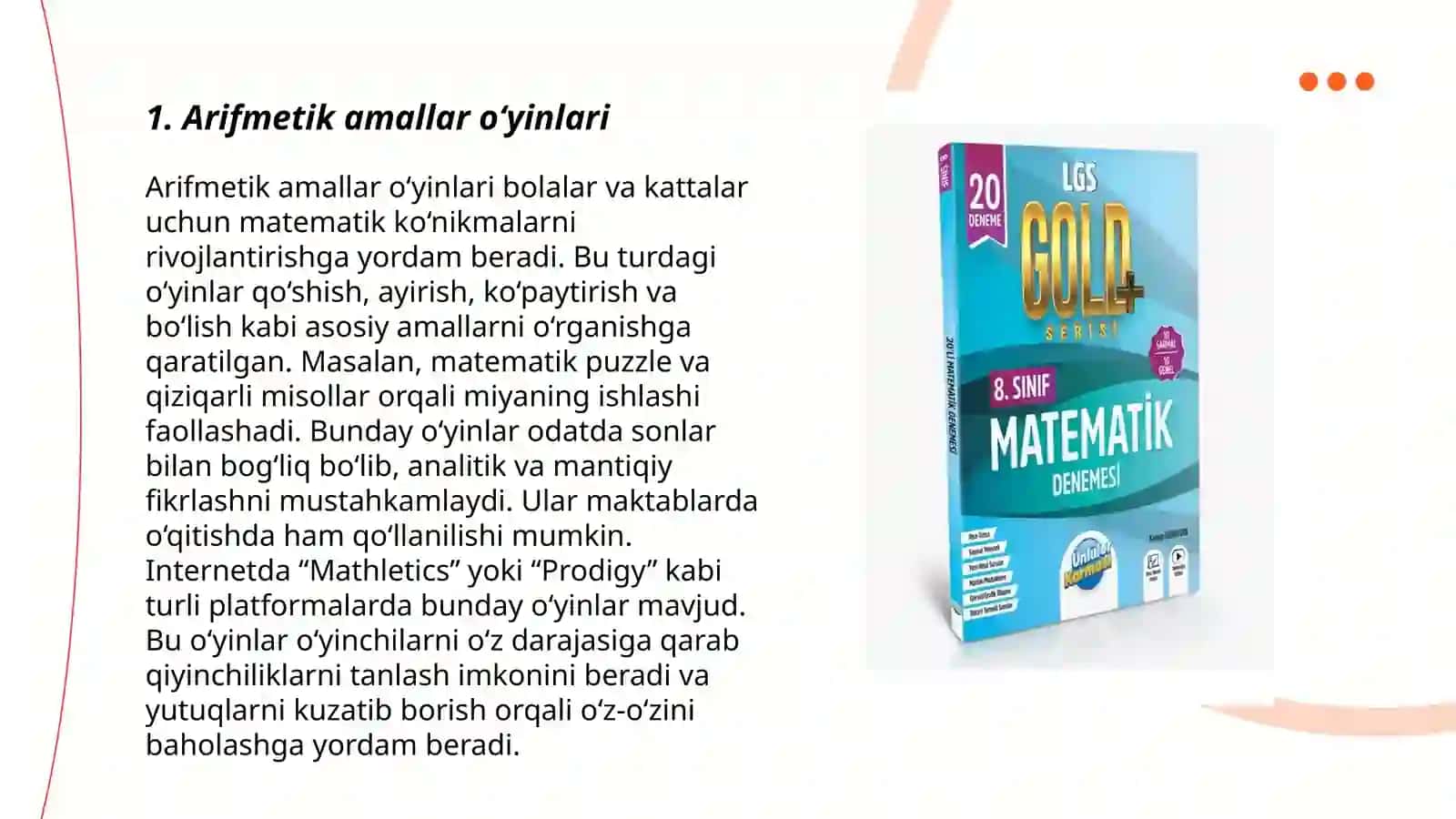 Matematik oʻyinlar 3