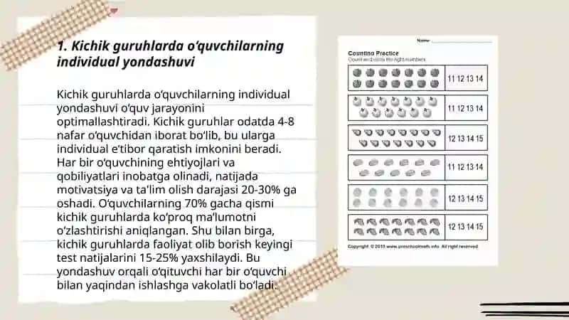Matematika darslarida kichik guruhlar bilan ishlashning afzalliklari 3