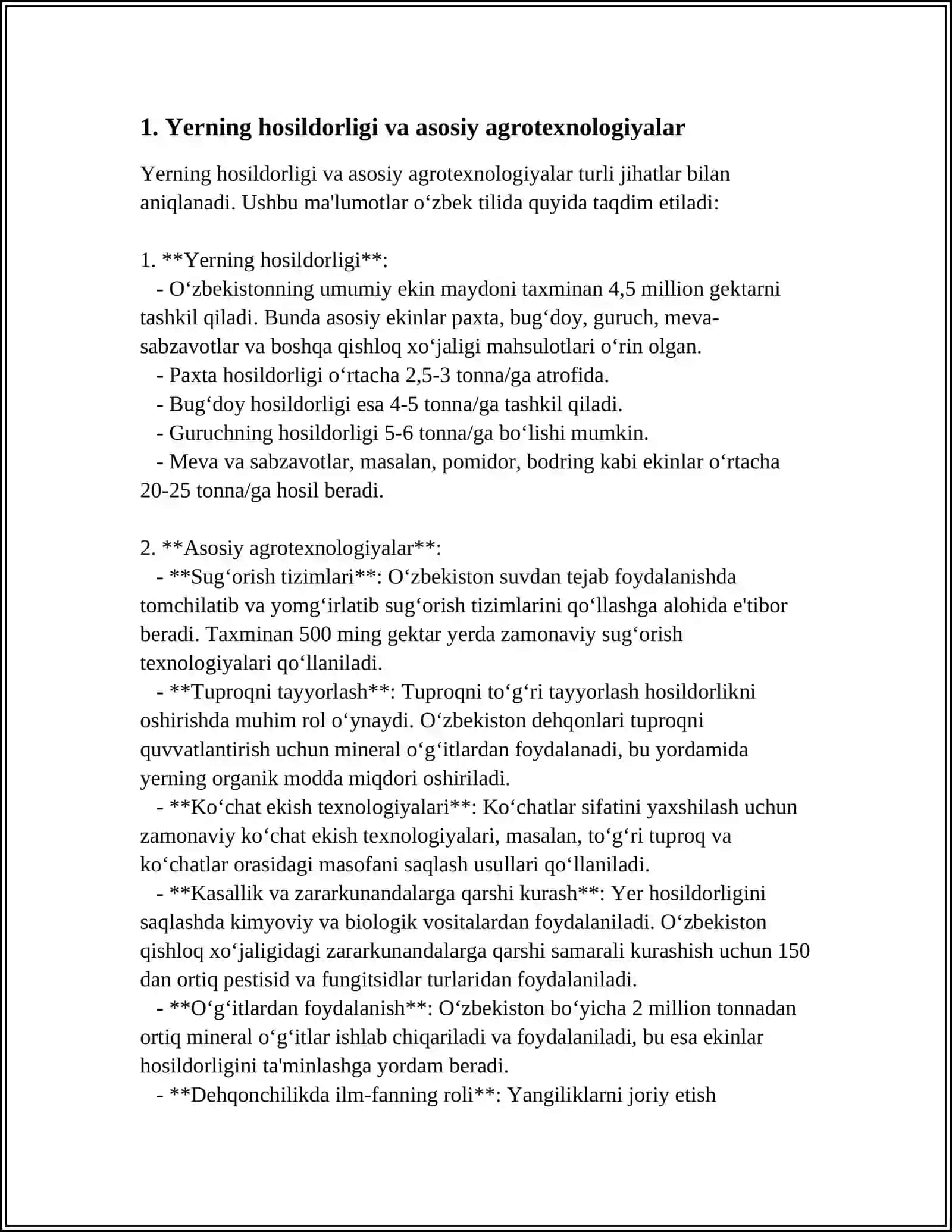 Yerning hosildorligi va asosiy agrotexnologiyalar 3