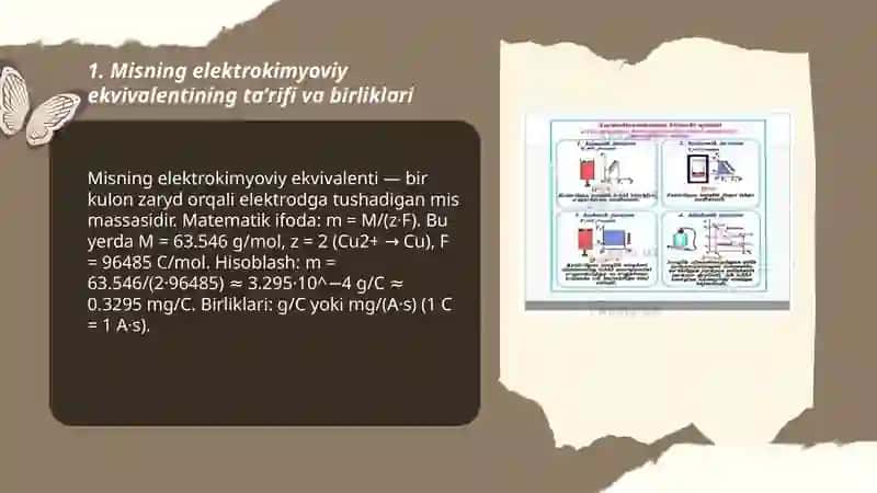 Misning elektrokimyoviy ekvivalentini aniqlash 3