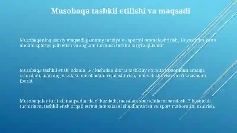 Musobaqa tashkil etish va musobaqa qoidalari 3