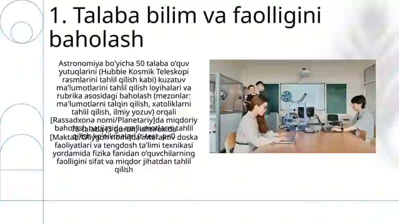 Fizika va astronomiya taʼlimida loyihalashtirish taʼlim texnologiyalarini qoʻllash metodikasi 3