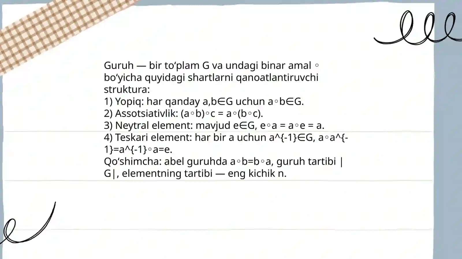 Simmetriya va gurppalar nazariyasining elementlari 3