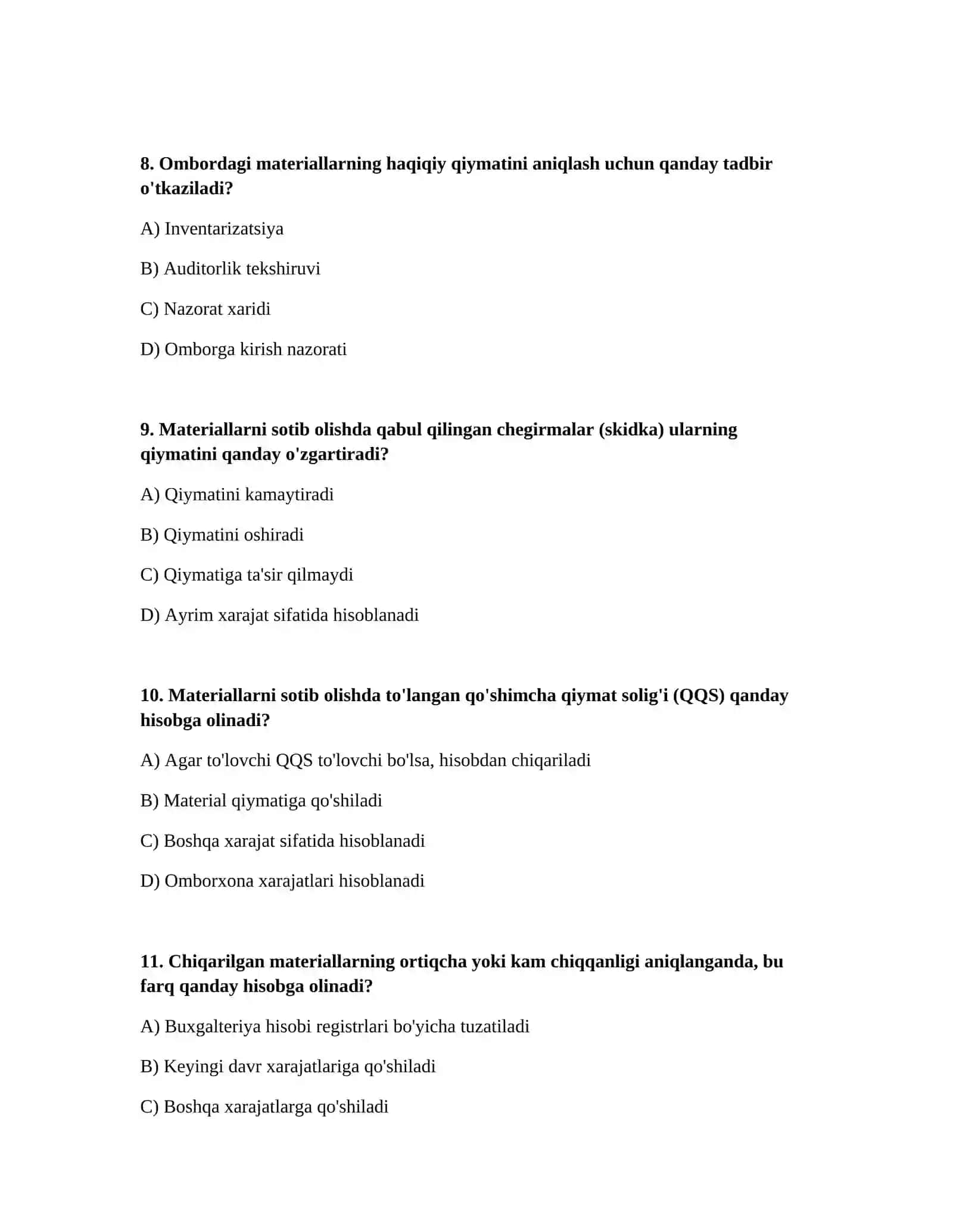 Material xarajatlarining hisobi 3