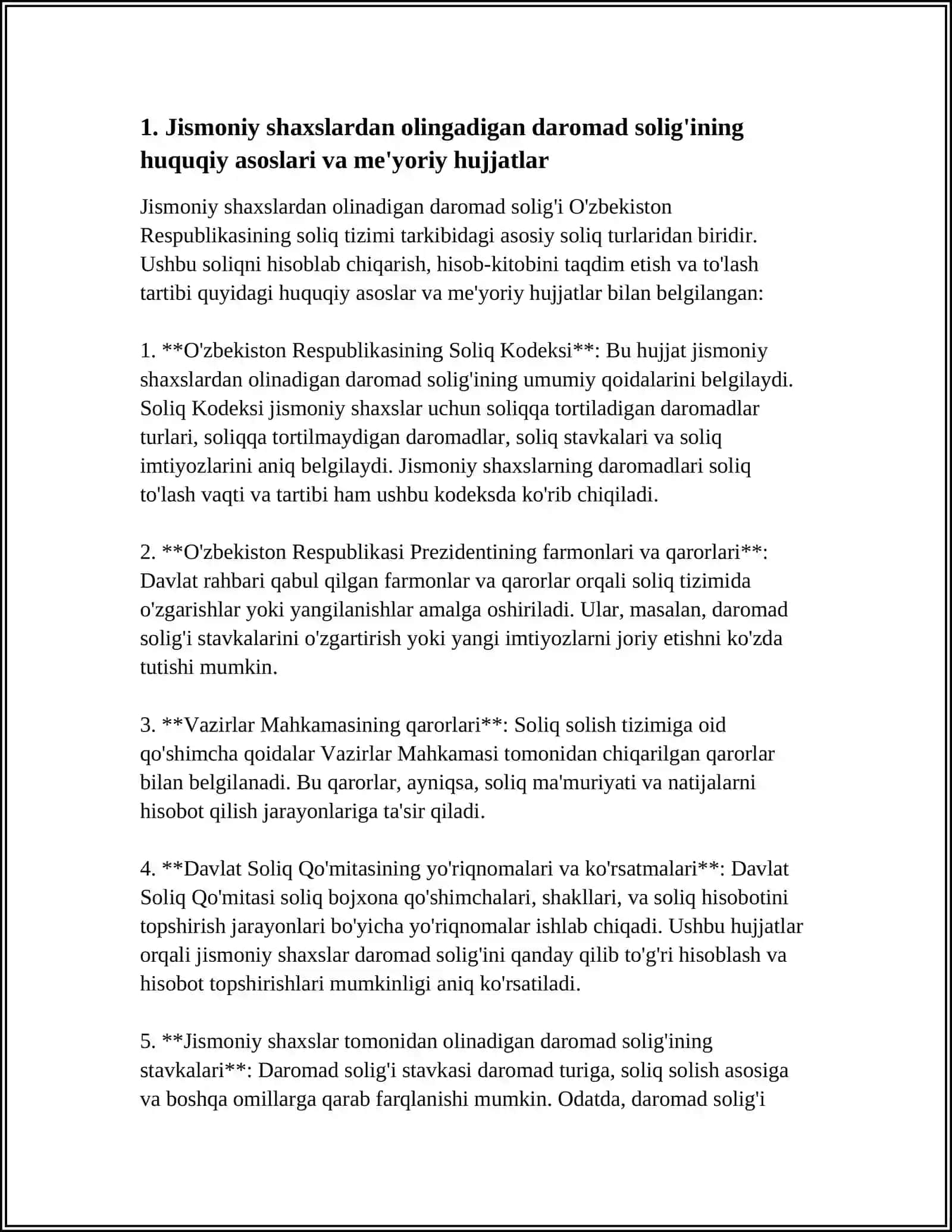 Jismoniy shaxslardan olinadigan daromad solig'i huquqiy asoslari 3