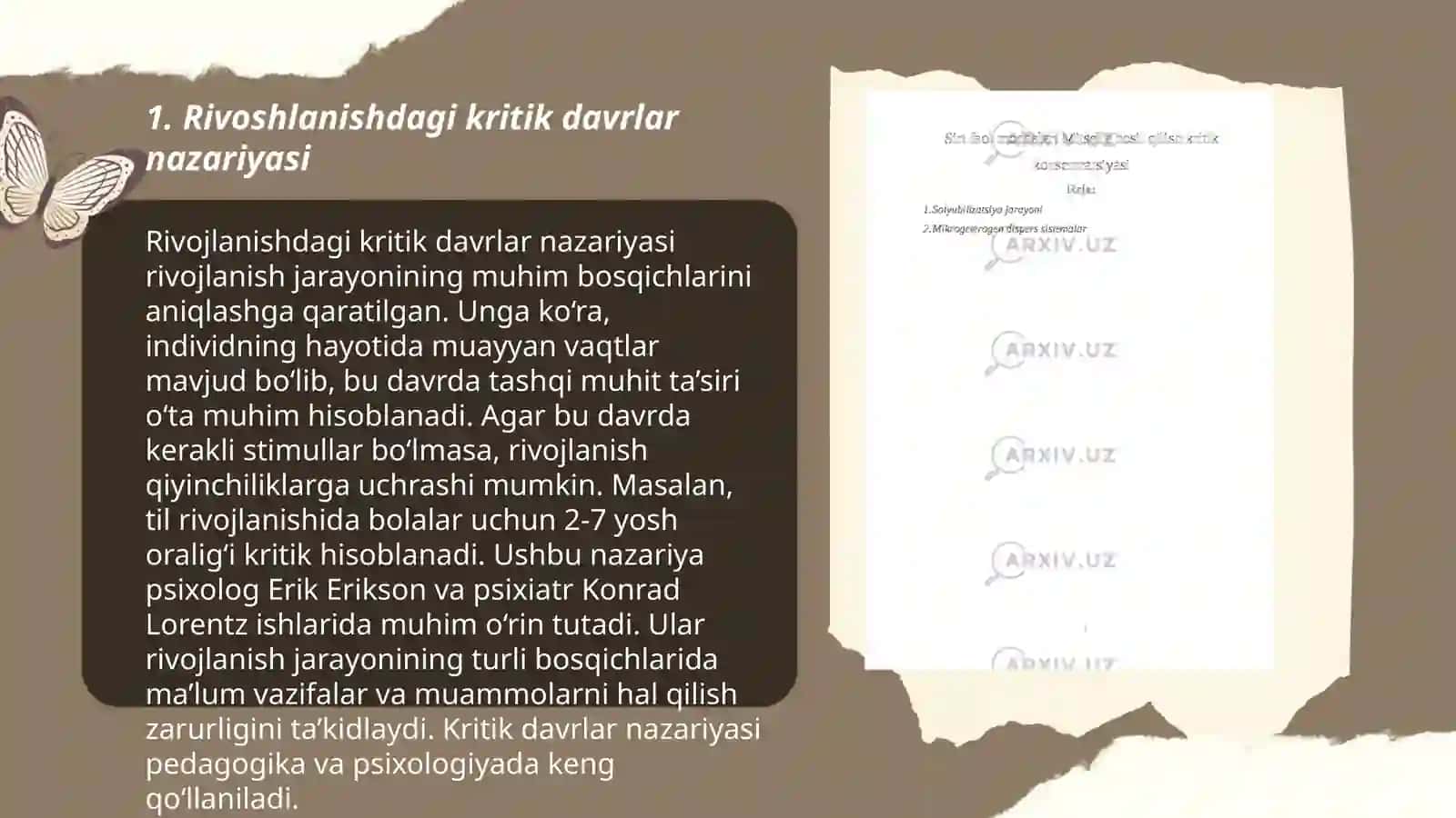 Rivoshlanishdagi kritik davrlar 3