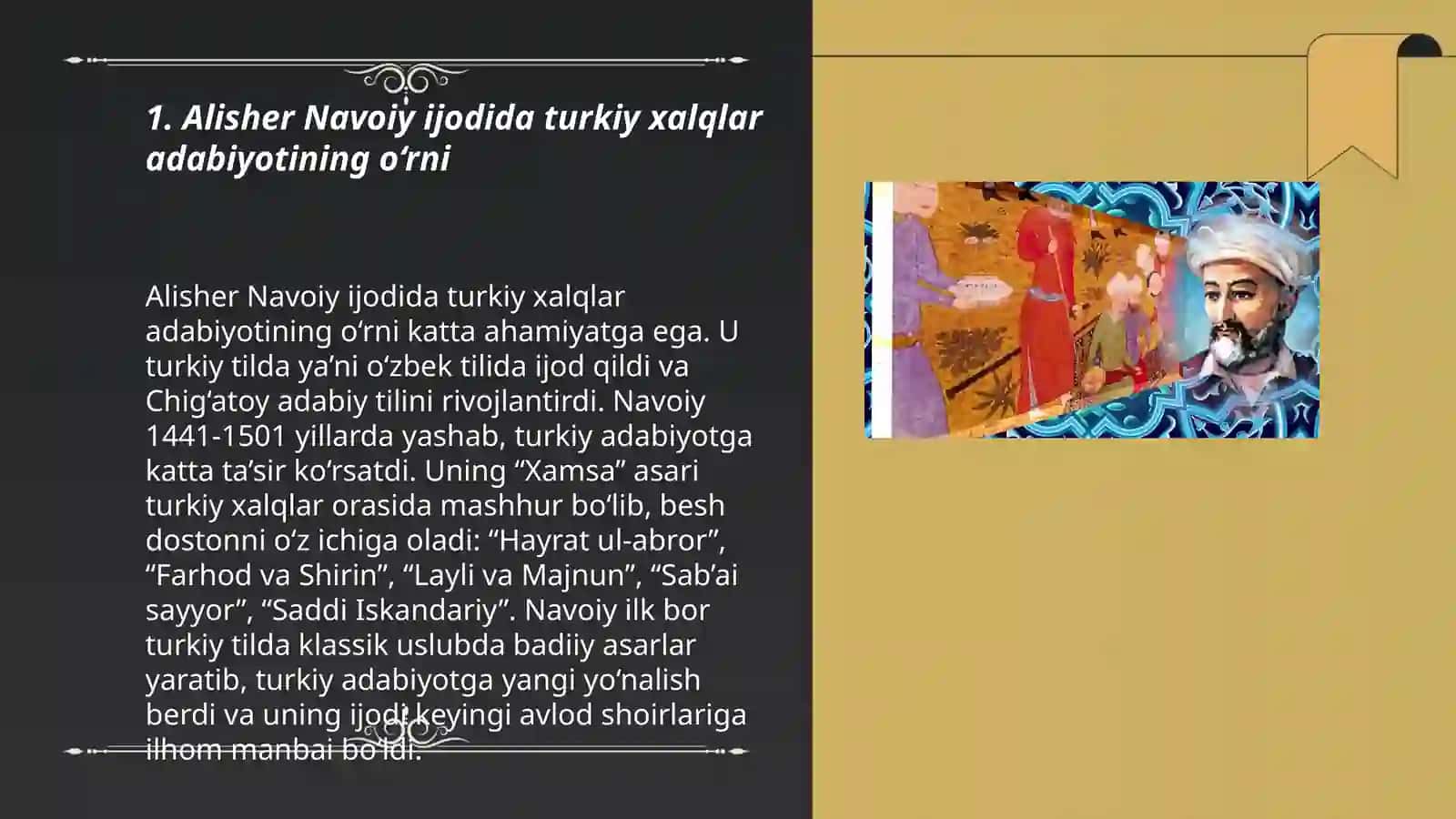 Alisher Navoiy ijodi turkiy xalqlar adabiyotining yuksak cho'qqisi 3