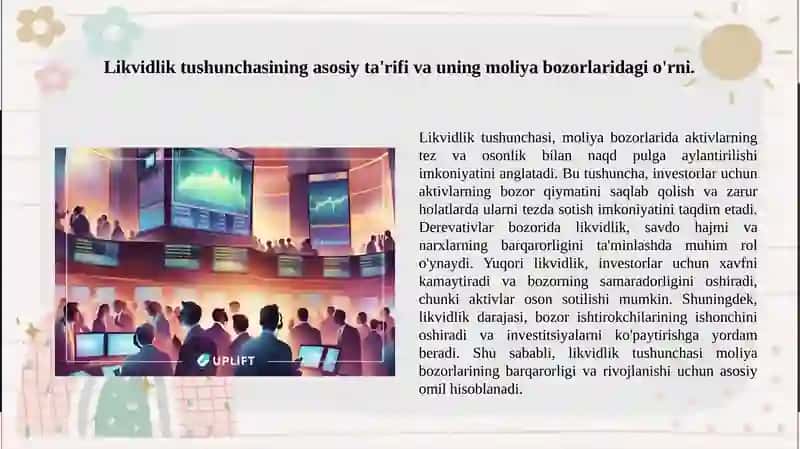 Derevativlar bozorida likvidlik tushunchasi va uning ahamiyati 3