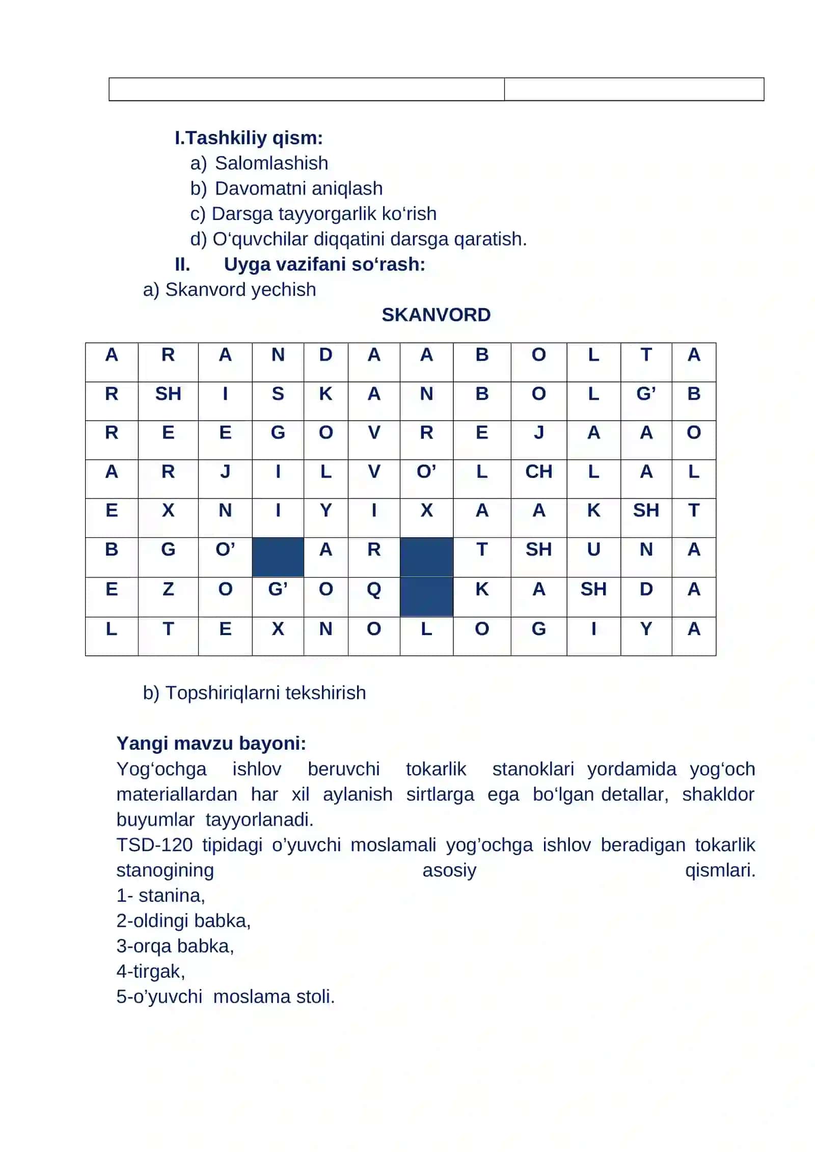 YOG‘OCHGA  ISHLOV  BERISH  STANOKLARI  VA  ULARNING  TUZILISHI  HAQIDA  TUSHUNCHA 3