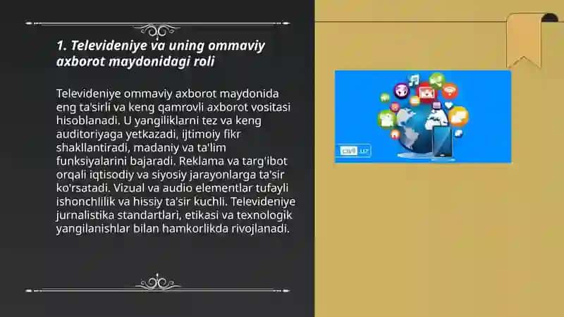 Mediya maydoni tarkibiy qismlari ommaviy axborot fositalari 3