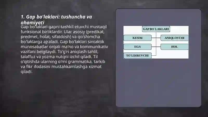 Gap bo'laklari haqida umumiy ma'lumot 3