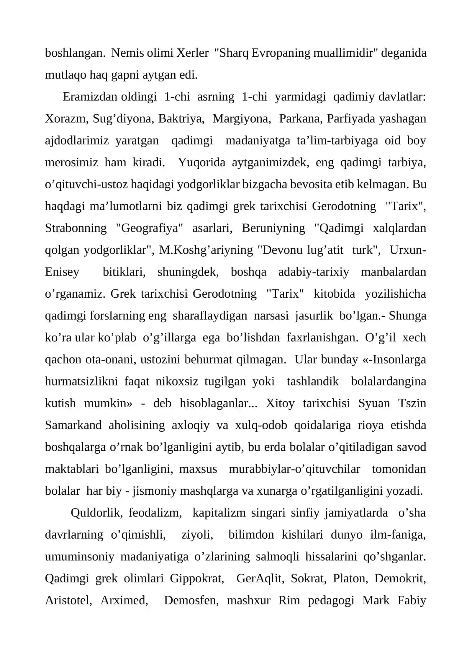 Pedagogik fikrlar va maktablar tarixida o’qituvchi mahorati masalalari 3