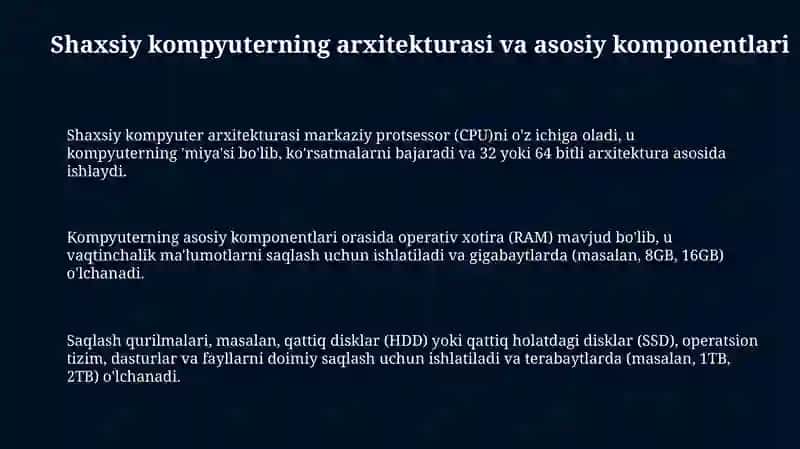 Shaxsiy kompiyuterning axboriy va mantiqiy asoslari 3