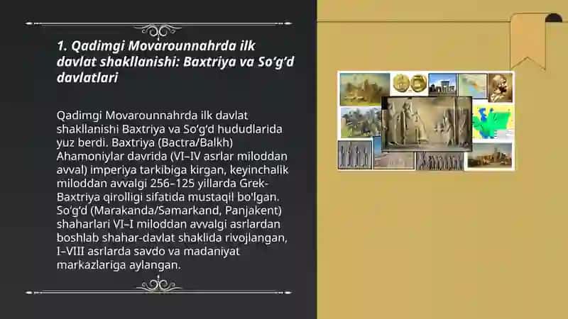 Oʻzbekiston davlatchilik tarixi eng qadimgi davrdan 16 asrgacha 3