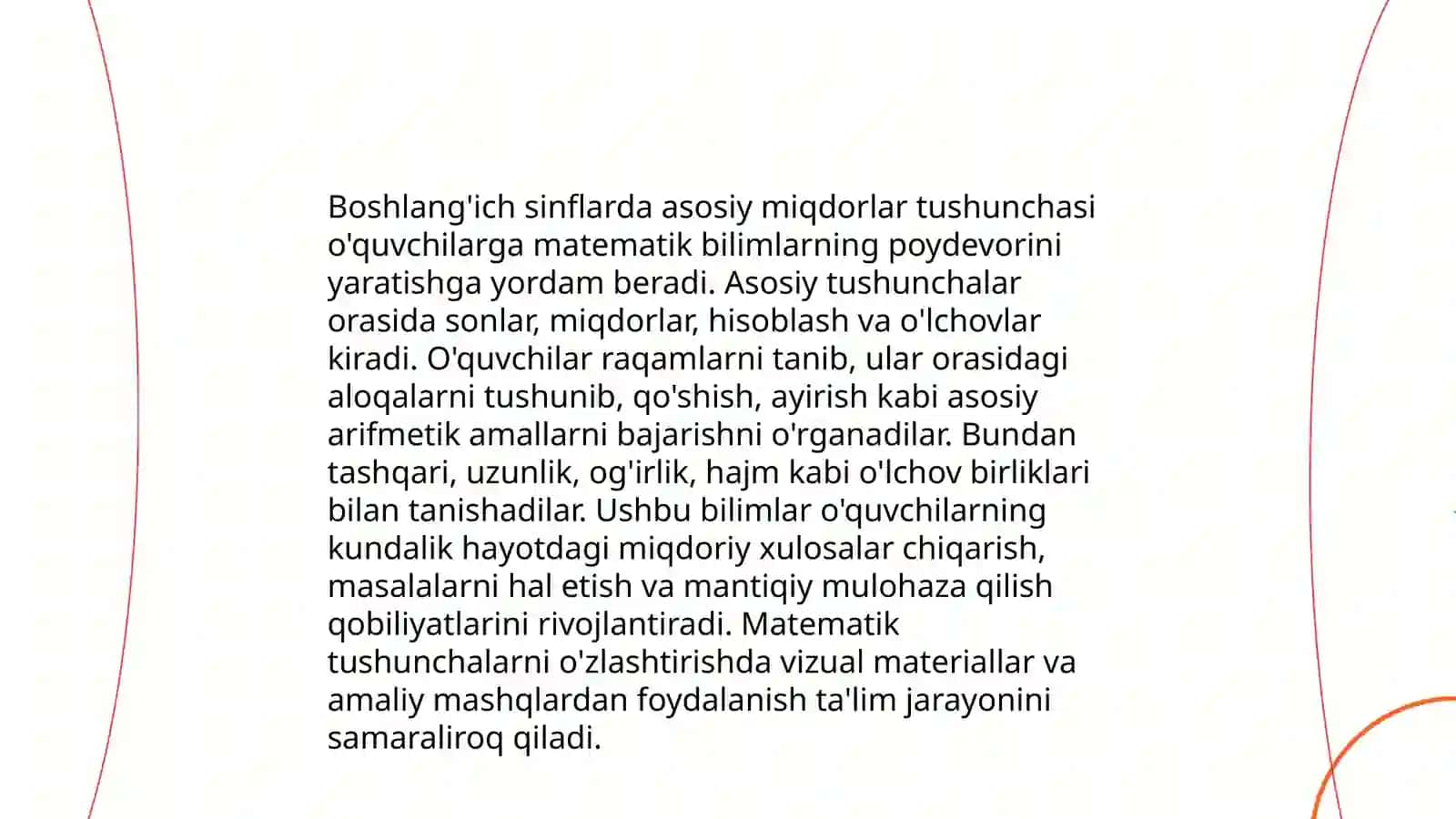 Boshlang'ich sinflarda asosiy miqdorlar va ularni o'lchov birliklarini o'rganish metodikasi 3