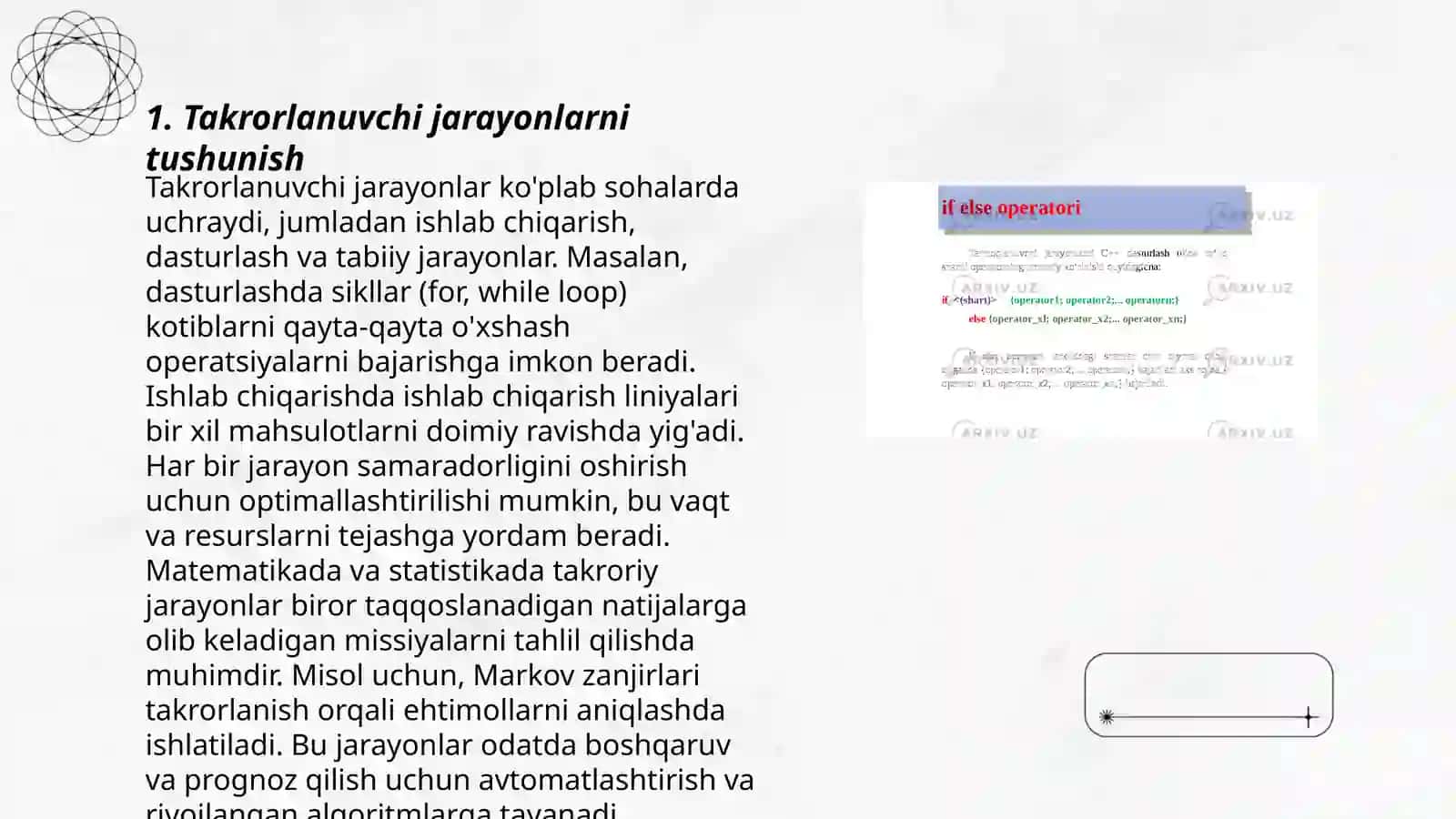 Takrorlanuvchi jarayonlarni dasturlash 3