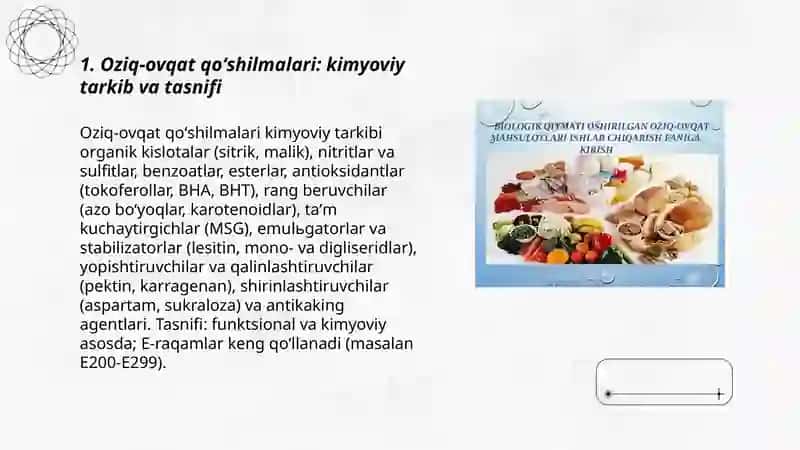 Oziq-ovqat qo'shilmalari va ularning kimyoviy tarkibi 3