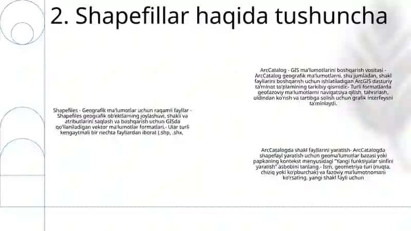 Arc Catalog Dasturida Sheyp Fayllar Yaratish 3