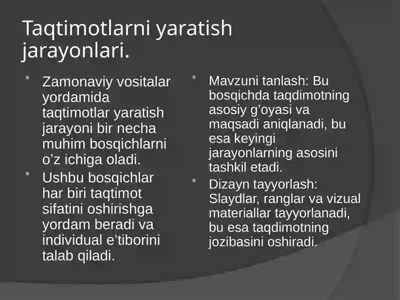 Taqtimotlarni ishlab chiqishning zamonaviy instrumental vositalari 3