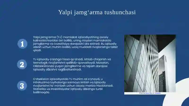 "Yalpi jamg‘arma va uning iqtisodiy o‘sishga ta’siri: O‘zbekiston tajribasi" mavzusi 3