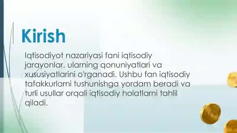 Iqtisodiyot nazariyasi fanining predmetlari va o'rganish usullari 3
