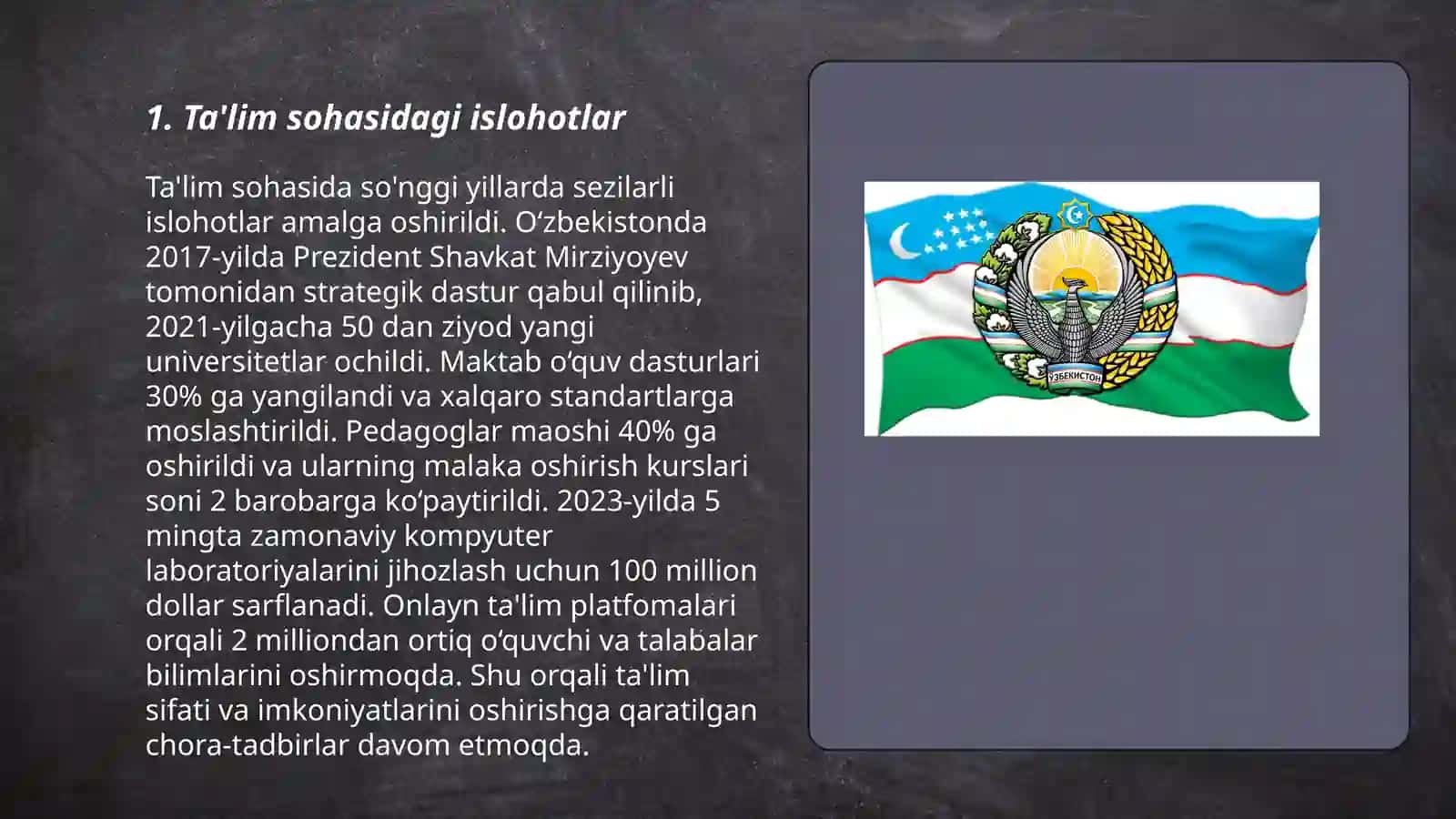 Ta'lim sohasidagi islohotlar 3