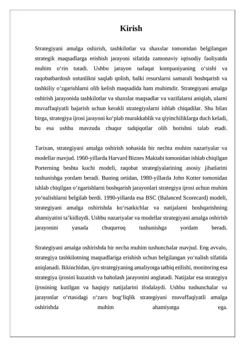 Strategiyani amalga oshirish 3