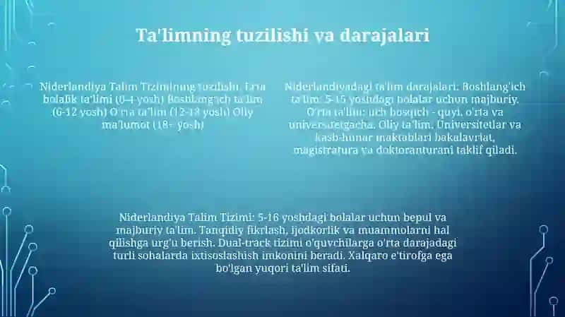Niderlandiya Talim Tizimi 3