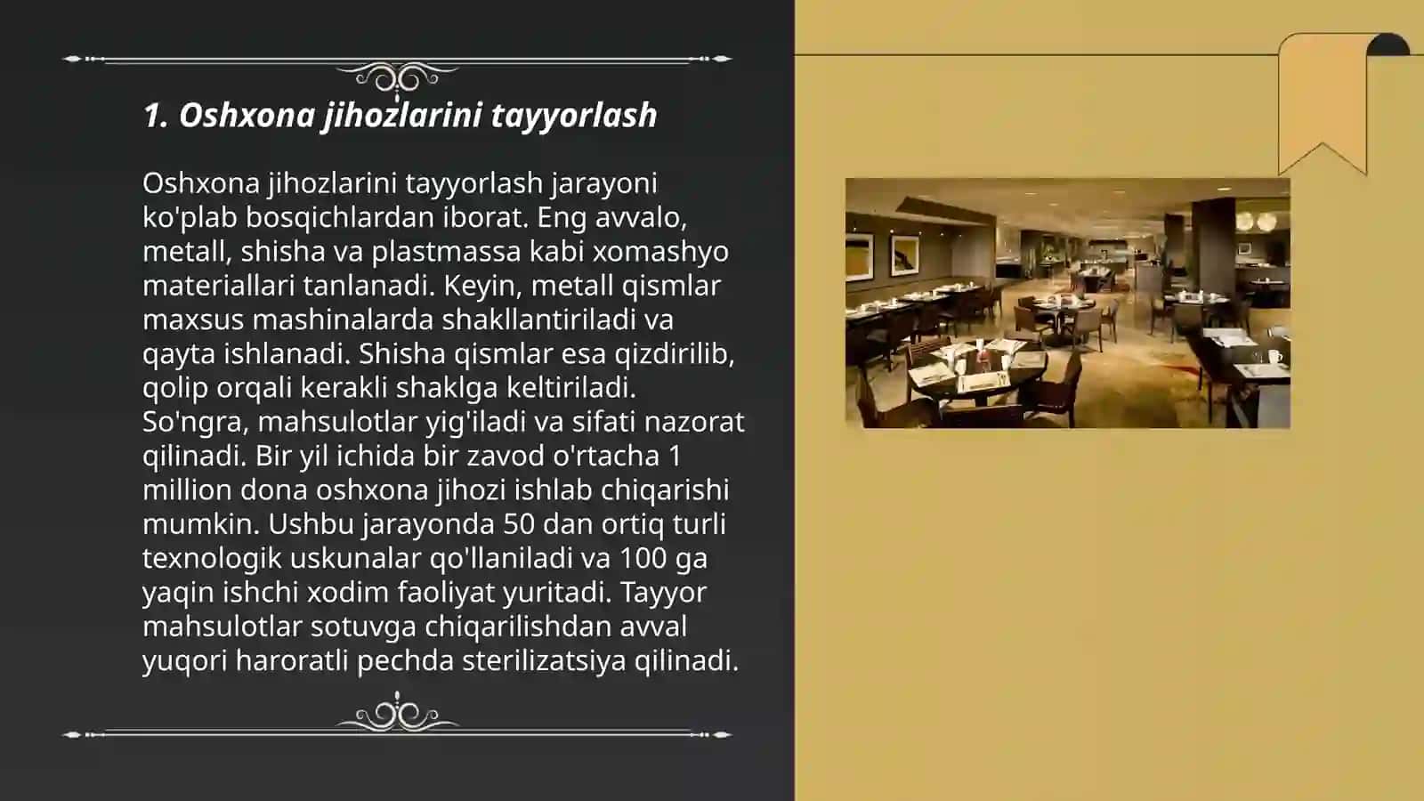 Oshxona jihozlarini tayorlash 3