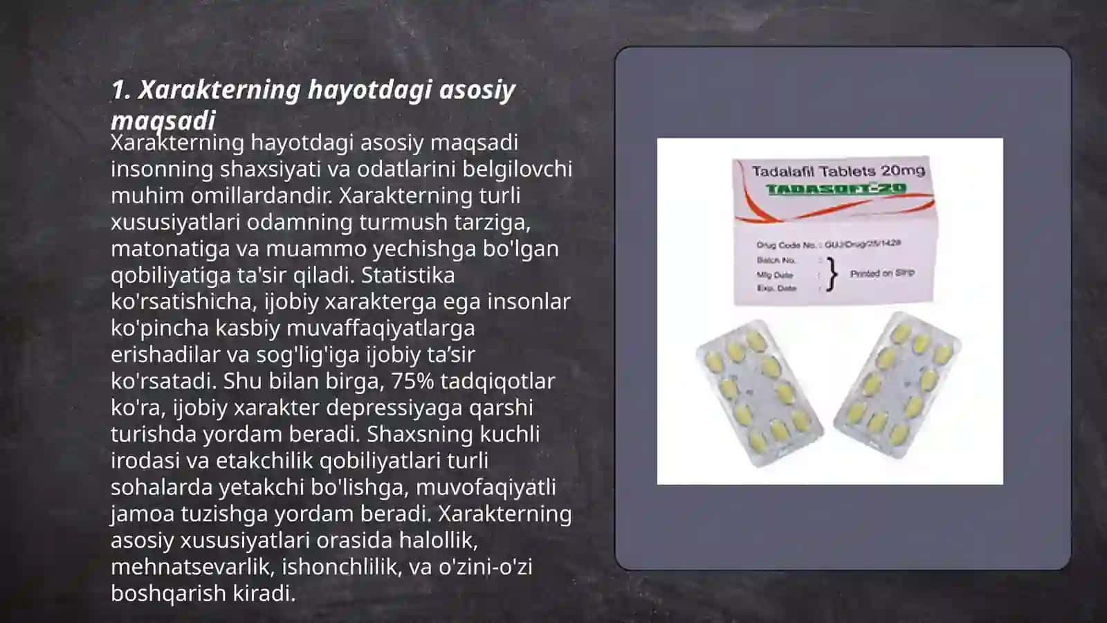 Xarakterning maqsadi 3