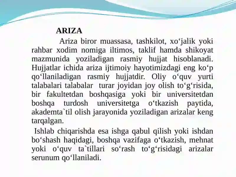 RASMIY ISH HUJJATLARINI HUSNIXAT BILAN YOZISH 3