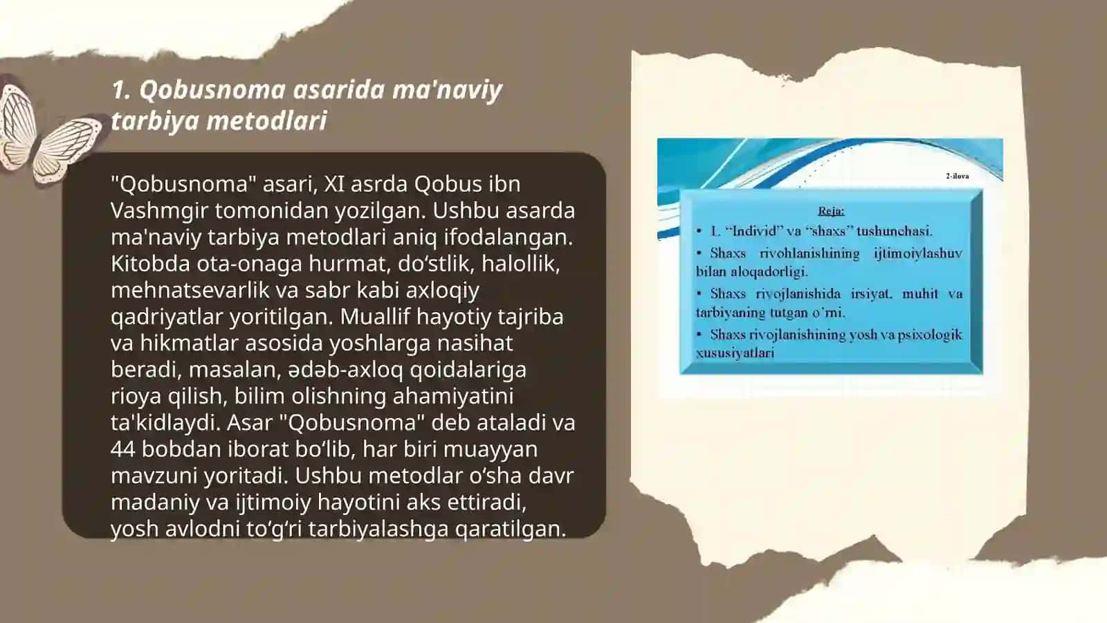 Qobusnoma asarida barkamol inson tarbiyasida qoʻllaniladigan metod va usullarning ifodalanishi 3