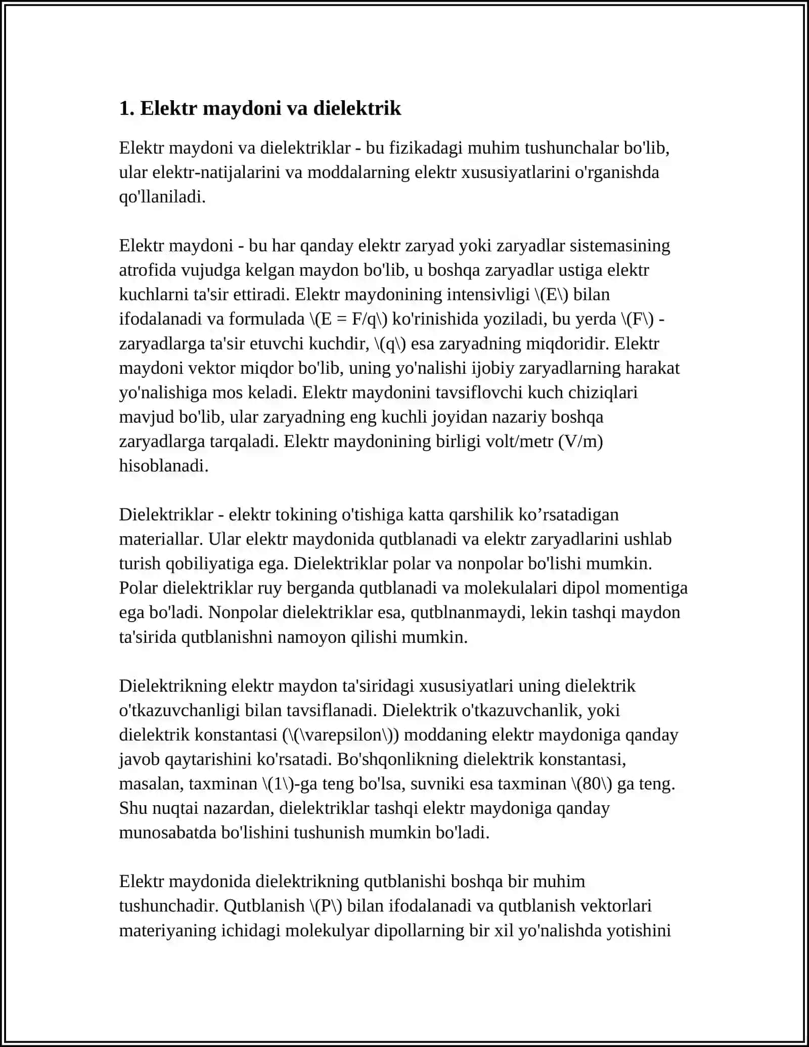 DIELEKTRIKDA ZARYADGA TA’SIR ETUVCHI KUCHLAR 3