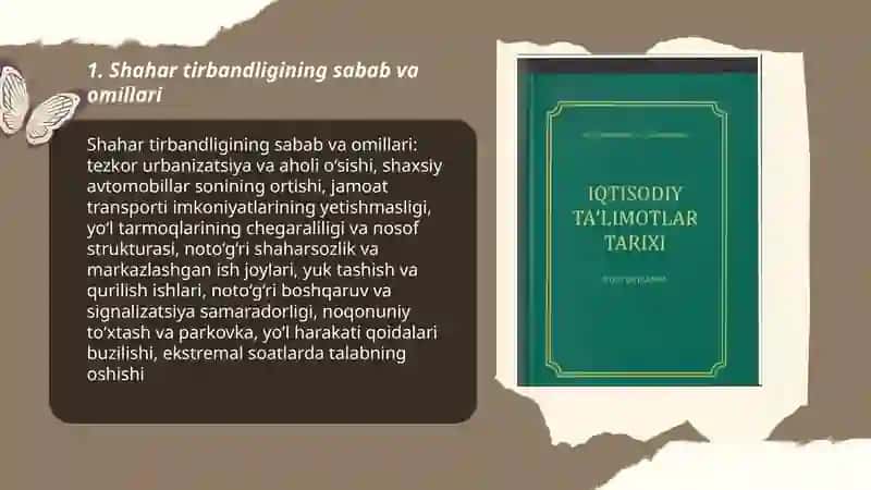 Shahar tirbandligining sabab va omillari 3
