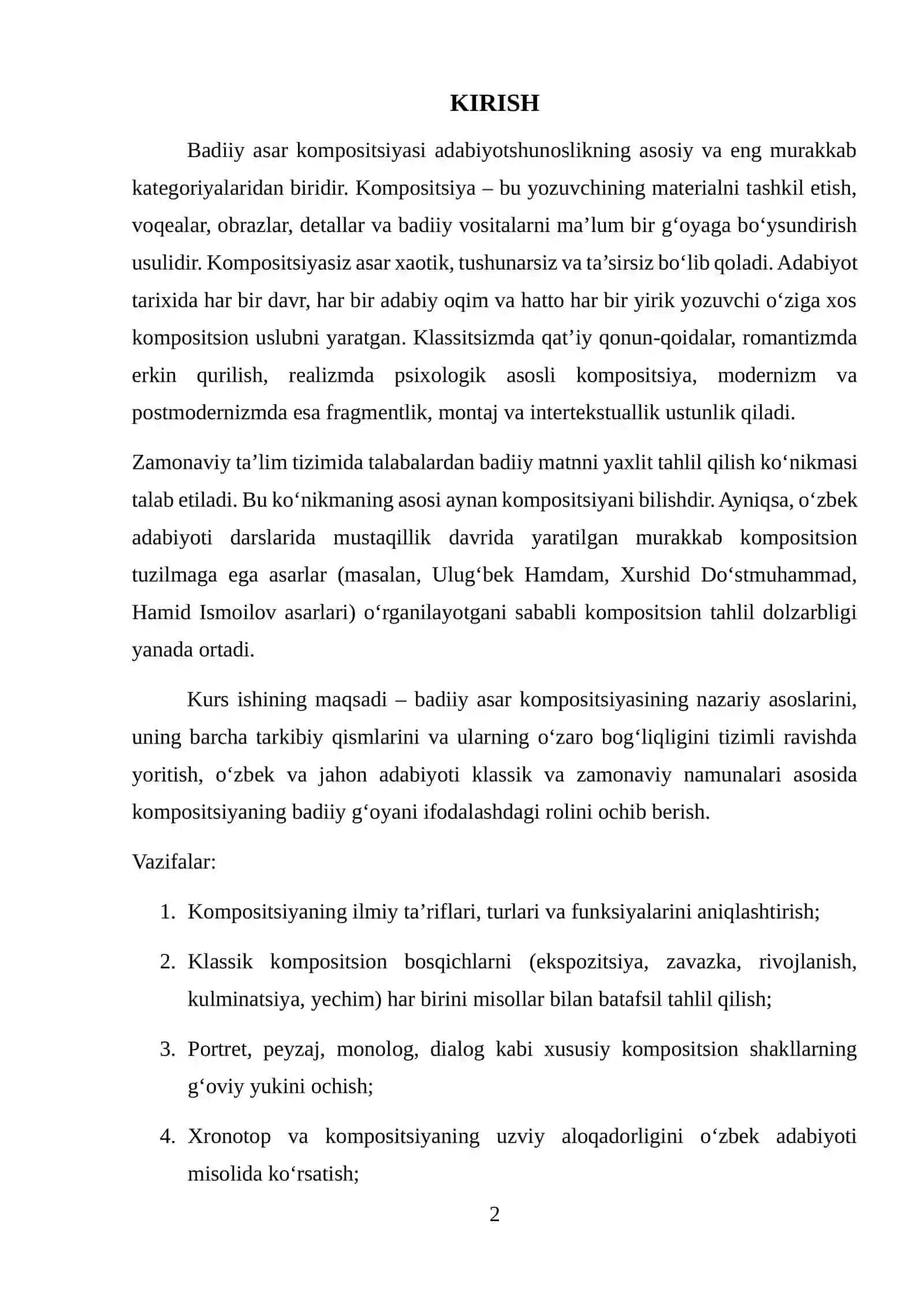 Badiiy asar kompositsiyasi da yozgan 3
