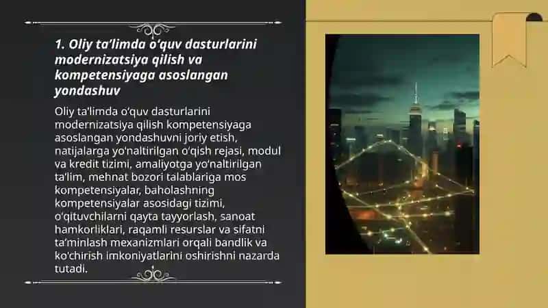 Oliy taʼlim sohasidagi islohotlar va undan koʻzlangan maqsad 3