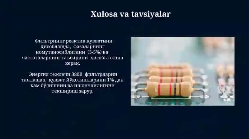 5 kvtli 380 - v asinxron mator uchun filtr tanlashusulitahlili 3