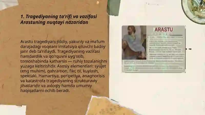 Arastuning poetika asarida drama nazariyasining asosiy qoidalari 3