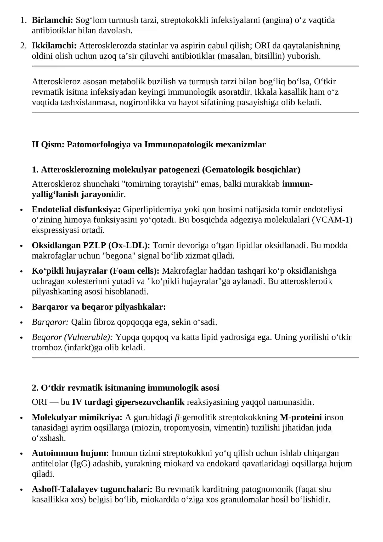 Atteroskleroz va O‘tkir revmatik isitma 3