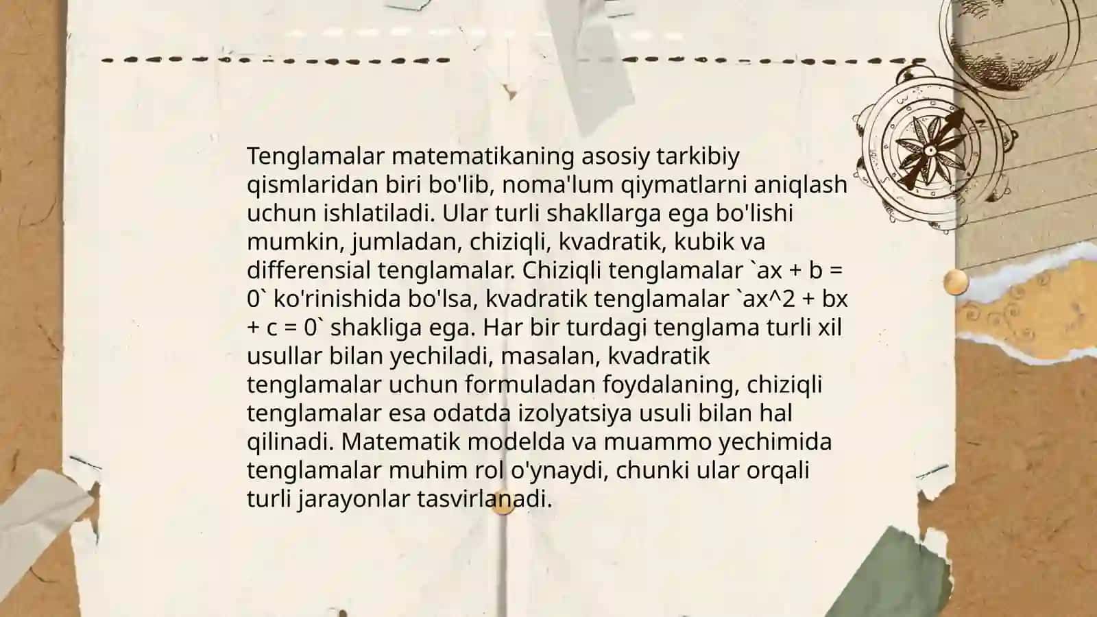 Tenglamalar 3