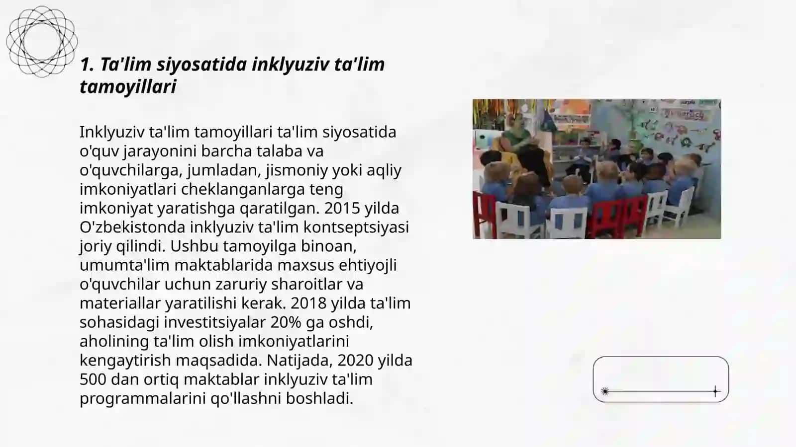 Rivojlanish muammolari bo‘lgan bolalar uchun inklyuziv ta’limni keng ta’limiy amaliyotiga joriy etish algoritmlari 3
